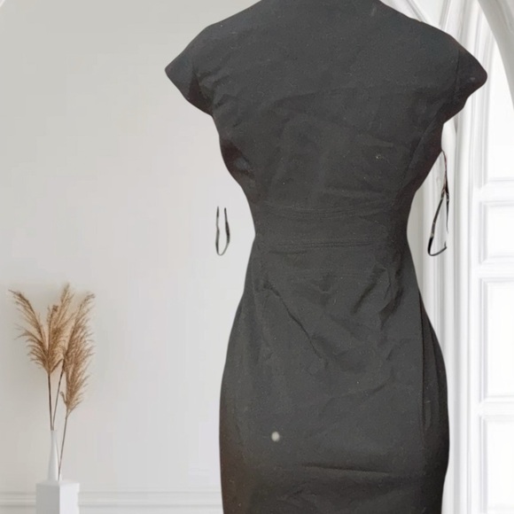 Calvin Klein Black Asymmetrical Sheath Dress - Picture 3 of 8